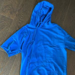 Beautiful blue comfortable hooded short sleeve
